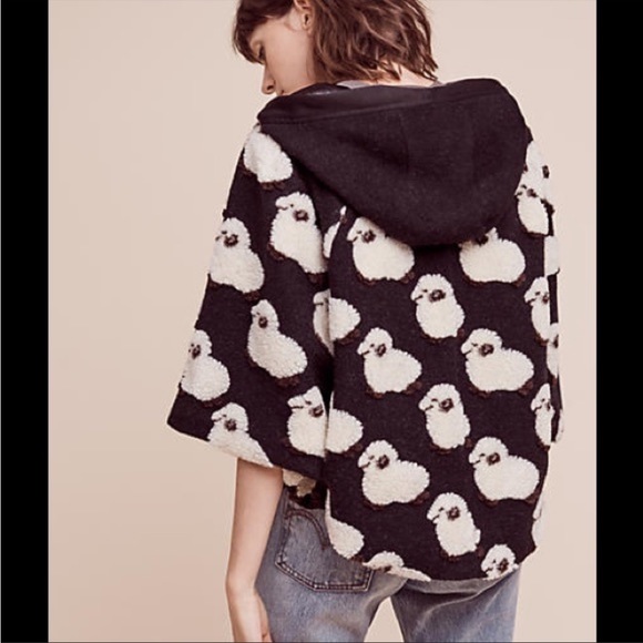 Eva Franco Hooded Lamb Cape Xs small. NWT - Picture 2 of 5